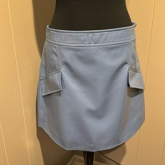 River Island faux pebbled leather wet look glossy mini skirt. New, with tag. 14 - Picture 1 of 6